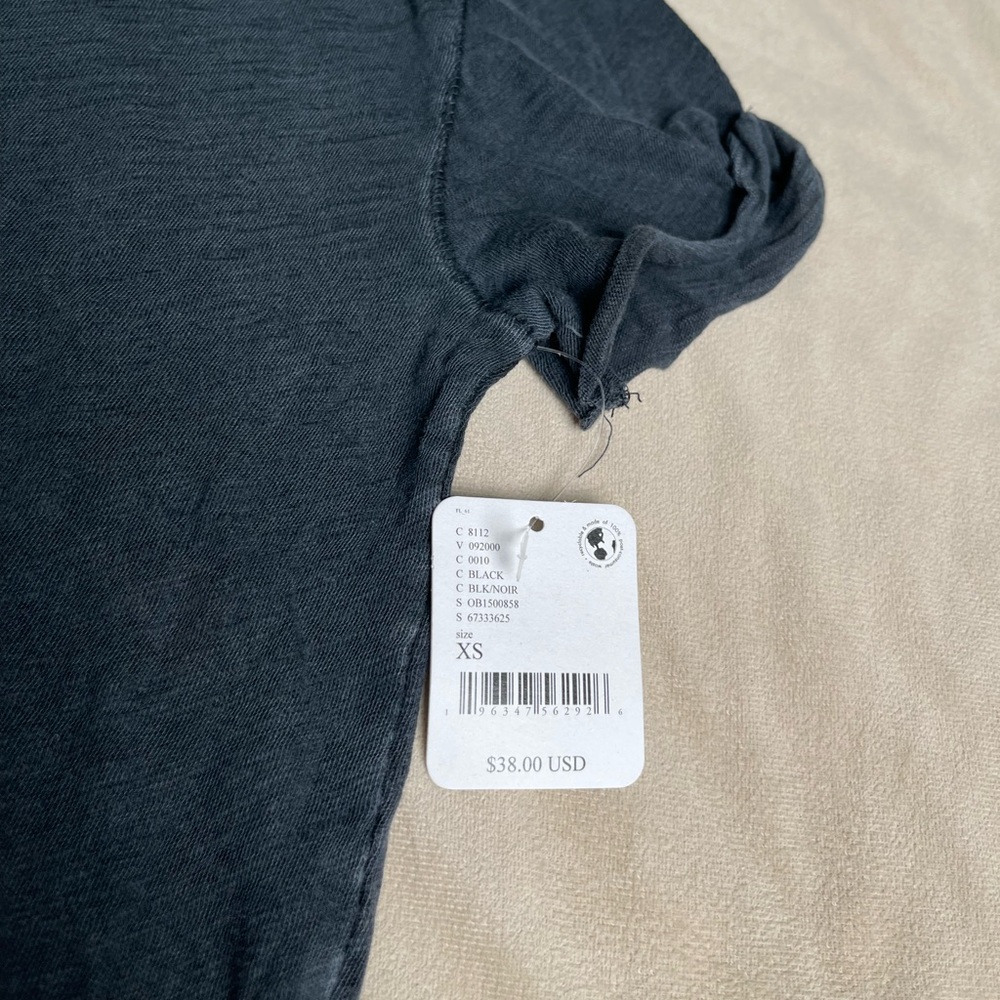 Free People We The Free Be My Baby Washed Black T-Shirt XS NWT - Picture 6 of 8